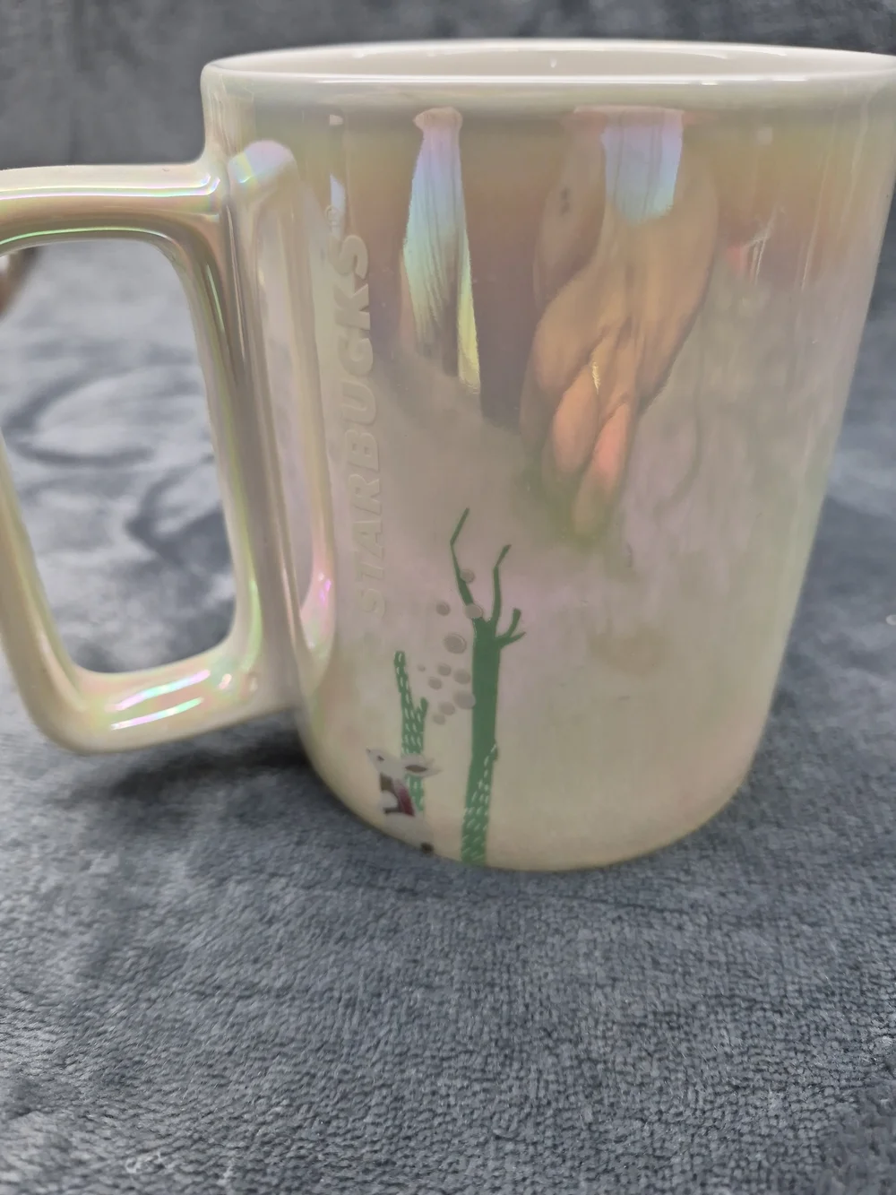 Starbucks Holiday 2020 Deer Forest Iridescent Ceramic Coffee Mug Cup 14oz